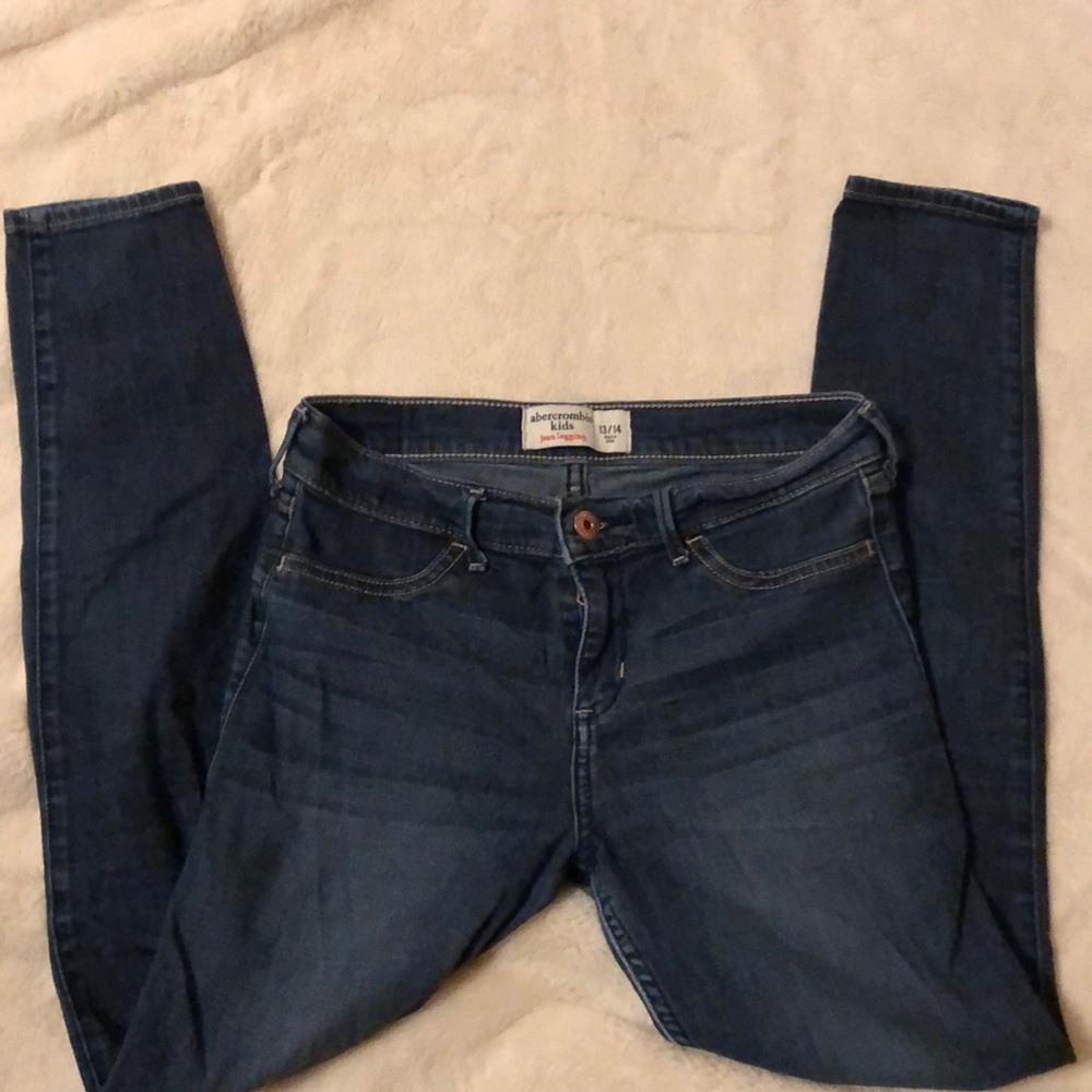 Abercrombie kids jeggings dark blue super soft